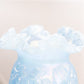 Vintage Fenton Glass Large Blue Iridescent Daffodil Flower Vase