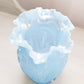 Vintage Fenton Glass Large Blue Iridescent Daffodil Flower Vase