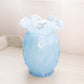 Vintage Fenton Glass Large Blue Iridescent Daffodil Flower Vase