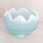 Vintage Fenton Glass Medium Blue Iridescent Opalescent Lotus Bowl