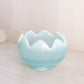 Vintage Fenton Glass Medium Blue Iridescent Opalescent Lotus Bowl