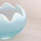 Vintage Fenton Glass Medium Blue Iridescent Opalescent Lotus Bowl