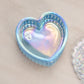 Vintage Fenton Glass Blue Iridescent Bird Lidded Dish