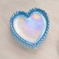 Vintage Fenton Glass Blue Iridescent Bird Lidded Dish