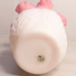 Vintage Fenton Glass White Pink Rosalene Matte Vase with Ruffle Edge and Daffodil Floral Design