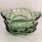 Vintage Fenton Green Circular Green Glass Flower Dish (Missing Lid)