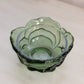 Vintage Fenton Green Circular Green Glass Flower Dish (Missing Lid)