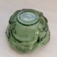 Vintage Fenton Green Circular Green Glass Flower Dish (Missing Lid)