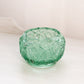 Vintage Fenton Green Glass Cupped Bowl with Fancy Designs