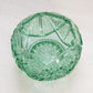 Vintage Fenton Green Glass Cupped Bowl with Fancy Designs