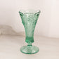 Vintage Fenton Green Glass Footed Daffodil Flower Vase