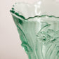 Vintage Fenton Green Glass Footed Daffodil Flower Vase