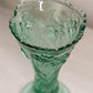 Vintage Fenton Green Glass Footed Daffodil Flower Vase