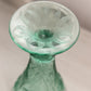 Vintage Fenton Green Glass Footed Daffodil Flower Vase
