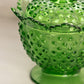 Vintage Fenton Green Glass Hobnail Lidded Dish