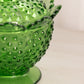 Vintage Fenton Green Glass Hobnail Lidded Dish