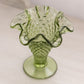 Vintage Fenton Green Glass Hobnail Mini Cone Shaped Vase