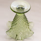 Vintage Fenton Green Glass Hobnail Mini Cone Shaped Vase