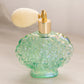 Vintage Fenton Green Iridescent Glass Floral Atomizer Perfume Bottle