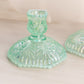 Vintage Fenton Green Iridescent Opalescent Glass Candleholder