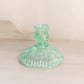 Vintage Fenton Green Iridescent Opalescent Glass Candleholder