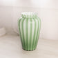 Vintage Fenton Heritage Green Striped Cased Glass Vase