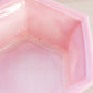 Vintage Fenton Hexagonal Pink Rosalene Glass Planter with Floral Designs