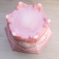 Vintage Fenton Hexagonal Pink Rosalene Glass Planter with Floral Designs