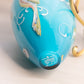 Vintage Fenton Landmark Collection Blue Peacock Floral Vase with Stand
