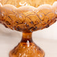 Vintage Fenton Large Amber Opalescent Glass Lily of The Valley Compote