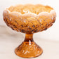 Vintage Fenton Large Amber Opalescent Glass Lily of The Valley Compote
