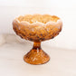 Vintage Fenton Large Amber Opalescent Glass Lily of The Valley Compote