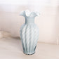 Vintage Fenton Large Blue Grey Cased Glass Swirl Glass Vase