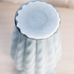 Vintage Fenton Large Blue Grey Cased Glass Swirl Glass Vase
