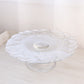 Vintage Fenton Large Clear Satin Glass Water Lily Cake Stand