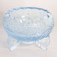Vintage Fenton Light Blue Glass 3-Toed Orange Tree Cupped Bowl