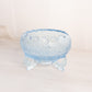 Vintage Fenton Light Blue Glass 3-Toed Orange Tree Cupped Bowl