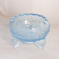 Vintage Fenton Light Blue Glass 3-Toed Orange Tree Cupped Bowl