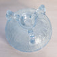 Vintage Fenton Light Blue Glass 3-Toed Orange Tree Cupped Bowl