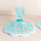 Vintage Fenton Light Blue Opalescent Glass Lily of The Valley Candleholder