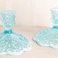 Vintage Fenton Light Blue Opalescent Glass Lily of The Valley Candleholder