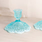 Vintage Fenton Light Blue Opalescent Glass Lily of The Valley Candleholder