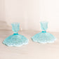 Vintage Fenton Light Blue Opalescent Glass Lily of The Valley Candleholder