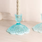 Vintage Fenton Light Blue Opalescent Glass Lily of The Valley Candleholder