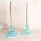 Vintage Fenton Light Blue Opalescent Glass Lily of The Valley Candleholder
