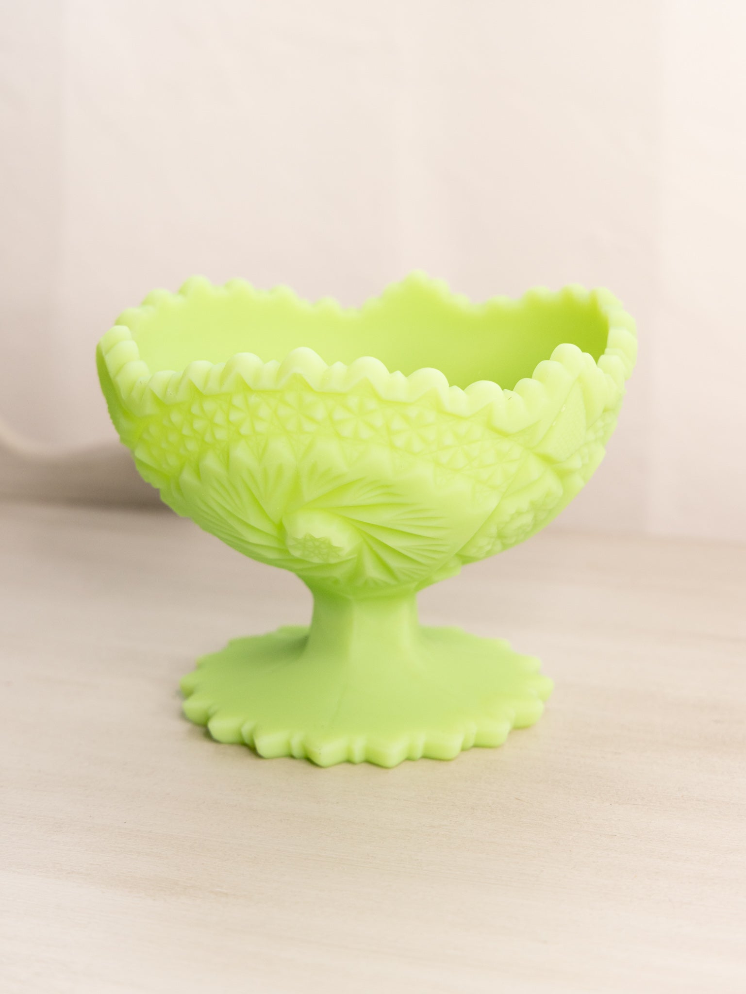 Fenton Uranium Glass store Covered Compote