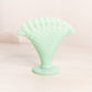 Vintage Fenton Light Green Milk Glass Hobnail Mini Fan Vase