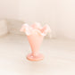 Vintage Fenton Light Pink Milk Glass Hobnail Mini Cone-Shaped Vase