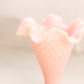 Vintage Fenton Light Pink Milk Glass Hobnail Mini Cone-Shaped Vase