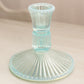 Vintage Fenton Light Teal Sheffield Opalescent Glass Candlestick